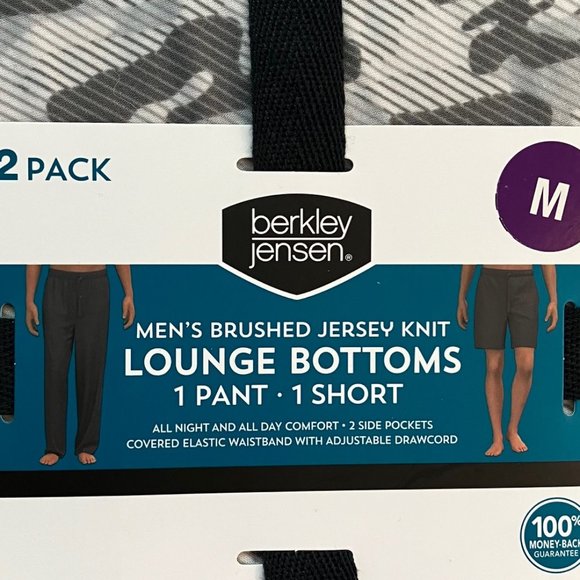 Men's Brushed Jersey Knit Lounge Bottoms set 1 pant & 1 short NWT - Picture 2 of 4